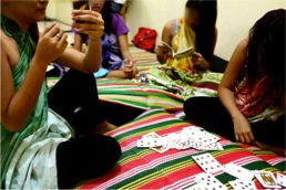 On the night they were rescued from trafficking, the high school-aged girls shared their stories with IJM and government social workers. They played games and spent the night in a safe shelter.