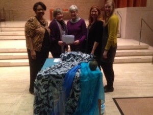 Representatives from CWU and WDP USA at the 2014 WDP service. From left to right: Djamillah Samad, CWU National Executive; Marilyn Lariviere, CWU National President; Susan Skoglund, WDP Board Member; Andrea Miskow and Meagan Manas, WDP Staff.